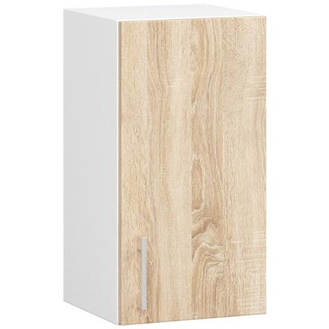 Mobile da cucina pensile LIMA, 1 anta, 30x30,5x58 cm, Colore Bianco e Sonoma Quercia - Foto 1