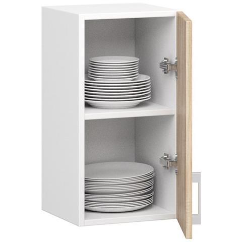 Mobile da cucina pensile LIMA, 1 anta, 30x30,5x58 cm, Colore Bianco e Sonoma Quercia - Foto 2