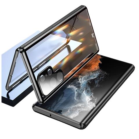 Custodia Per Telefono Samsung Anti-peeping Con Serratura /assorbimento Magnetico /protezione Lente Black Samsung S23 - Foto 1