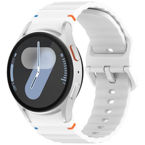 Cinturino Per Samsung Watch 7 In Silicone Con Motivo A Onde White - Foto 1