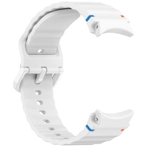Cinturino Per Samsung Watch 7 In Silicone Con Motivo A Onde White - Foto 2