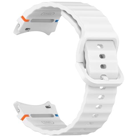 Cinturino Per Samsung Watch 7 In Silicone Con Motivo A Onde White - Foto 4