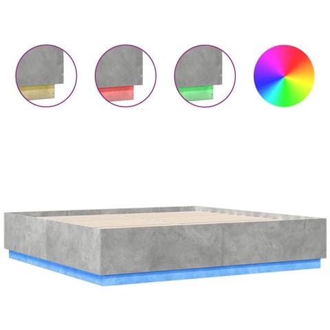 Giroletto Luci Led Grigio Cemento 200x200 Cm Legno Multistrato - Foto 2