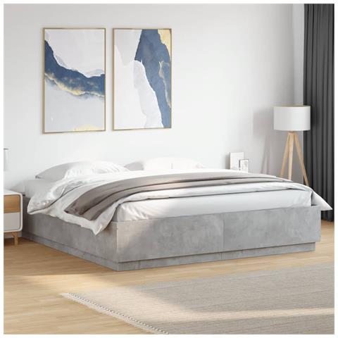Giroletto Luci Led Grigio Cemento 200x200 Cm Legno Multistrato - Foto 1