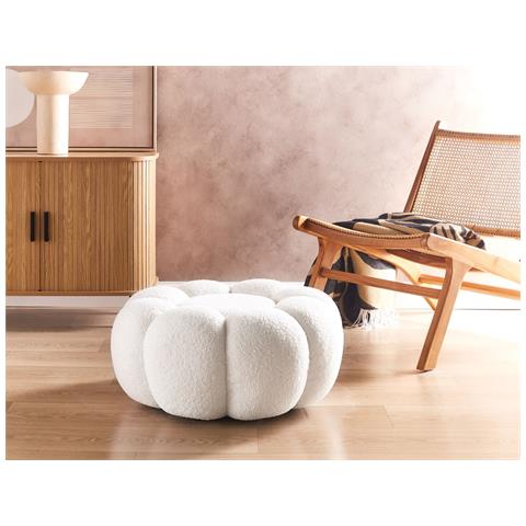 Pouf Beaufort Bouclé Bianco Sporco - Foto 1
