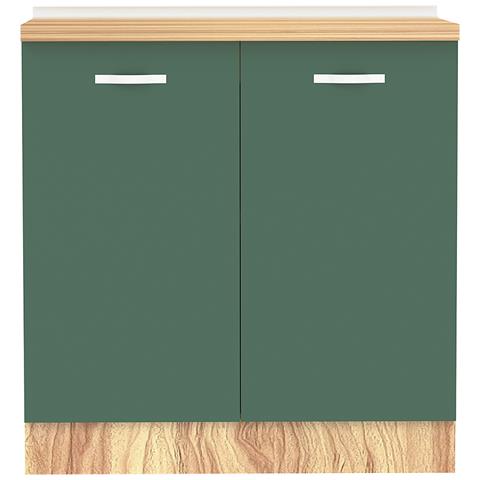 Mobile Base Per Cucina Componibile In Legno Colore Verde Con 2 Ante 2 Scomparti - Foto 2