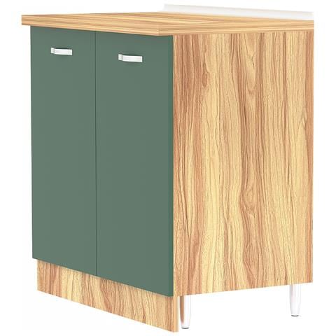 Mobile Base Per Cucina Componibile In Legno Colore Verde Con 2 Ante 2 Scomparti - Foto 1