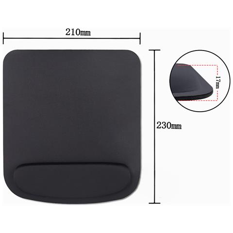 Tappetino Per Mouse Ergonomico Con Poggiapolsi Black - Foto 1