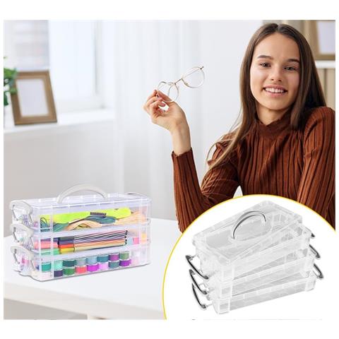 Scatole Trasparenti Per Ufficio 2 Pezzi Pieghevoli - Organizza Il Tuo Spazio! - Foto 4