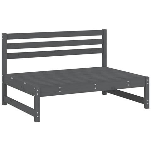 Set Salotto Da Giardino 4 Pz Grigio In Legno Massello Di Pino - Foto 3