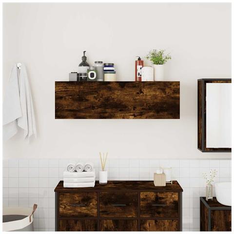 Armadietto Bagno Rovere Fumo 100x25x30 Cm In Truciolato - Foto 3