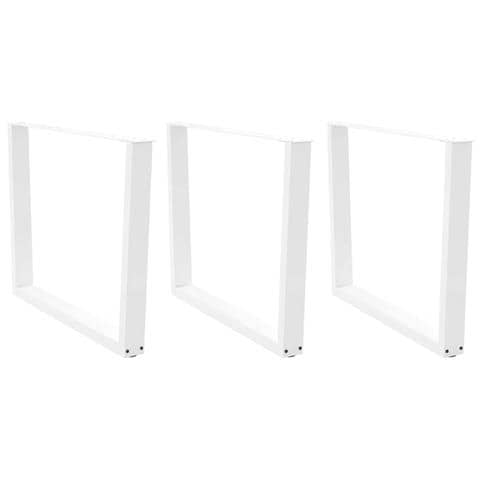 Gambe Per Tavolo Pranzo A V 3 Pz Bianco 100x(72-73,3)cm Acciaio - Foto 1