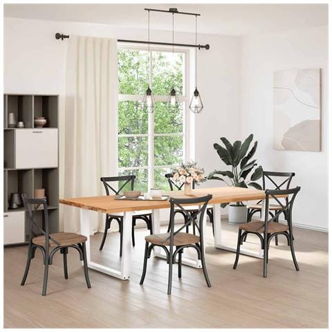 Gambe Per Tavolo Pranzo A V 3 Pz Bianco 100x(72-73,3)cm Acciaio - Foto 2