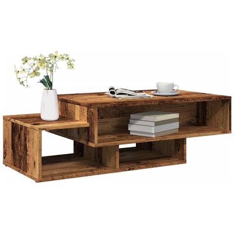 Tavolino Da Salotto Legno Antico 105x55x32cm In Truciolato - Foto 1