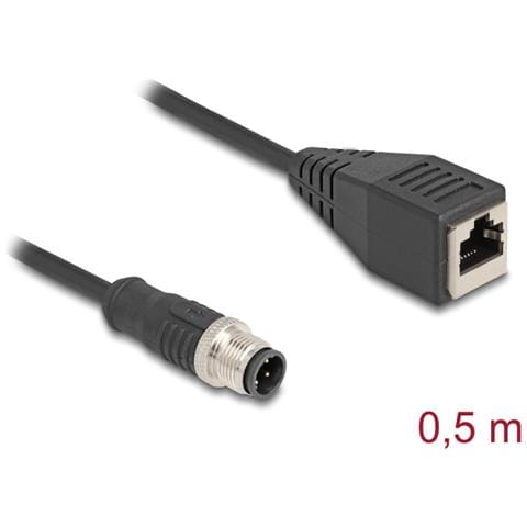 Cavo M12 codificato D a 4 pin maschio per RJ45 femmina PVC 0,5 m - Foto 2