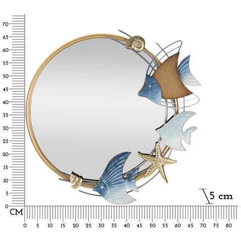 Specchio Con Cornice Pesce 12 - Multicolore - Metallo - 68x5x67 Cm - Foto 7