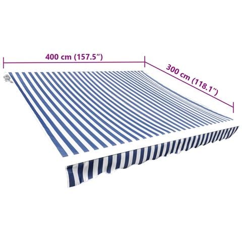 Lusso Casadino -  Tenda Parasole In Tela Blu E Bianco 4x3m (telaio Non Incluso) - Foto 5