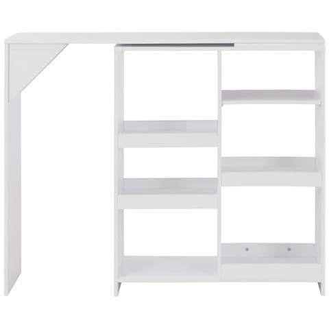 Tavolo Da Bar Con Scaffale Mobile Bianco 138x39x110 Cm - Foto 1