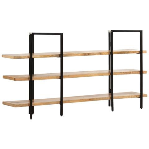 Lusso Casadino -  Libreria A 3 Livelli 160x31x80 Cm In Legno Massello Di Mango - Foto 2