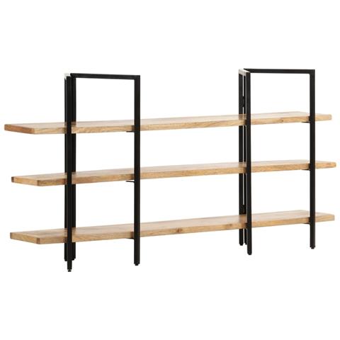 Lusso Casadino -  Libreria A 3 Livelli 160x31x80 Cm In Legno Massello Di Mango - Foto 8