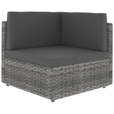 Divano Ad Angolo Modulare In Polyrattan Grigio - Foto 2