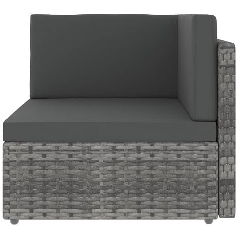 Divano Ad Angolo Modulare In Polyrattan Grigio - Foto 1