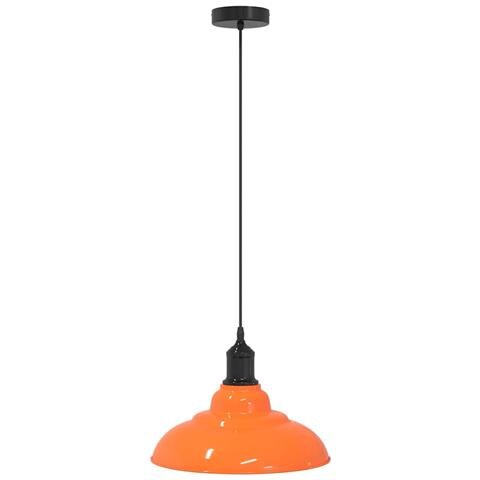 Lampada Sospensione Regolabile E27 Arancio Lucido Ø31cm Metallo - Foto 1
