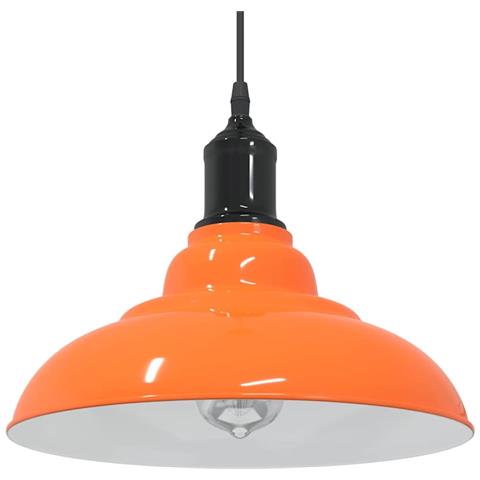 Lampada Sospensione Regolabile E27 Arancio Lucido Ø31cm Metallo - Foto 2