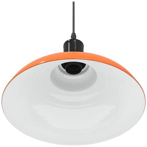 Lampada Sospensione Regolabile E27 Arancio Lucido Ø31cm Metallo - Foto 9