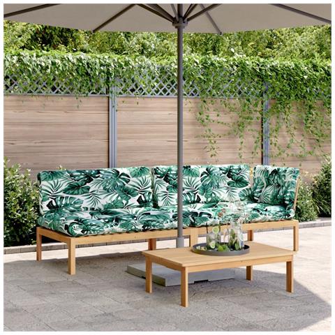 Set Divano Pallet Giardino 3pz con Cuscini Massello Acacia - Foto 2