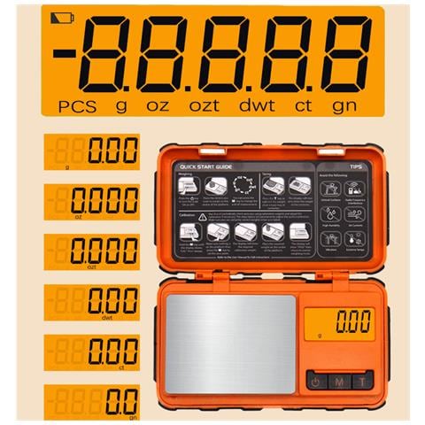 Bilancia Digitale Ad Alta Precisione - Capacità 100g, Precisione 0.01g Orange - Foto 5