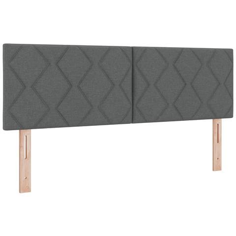 Testiera Design a Rombi Grigia Scura 160 cm in Tessuto - Foto 1