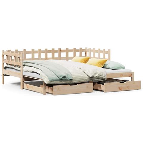 Divano Letto Estraibile con Cassetti senza Materasso 90x200 cm - Foto 1