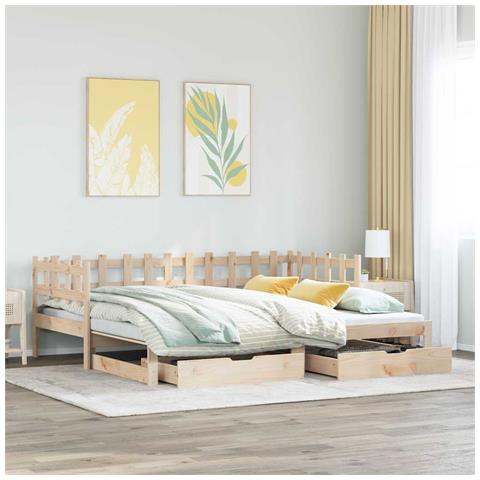 Divano Letto Estraibile con Cassetti senza Materasso 90x200 cm - Foto 2