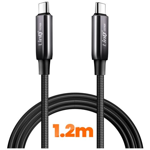 Cavo Usb-c A Usb-c 4a Power Delivery 80w In Nylon Intrecciato Resistente 1,2m, Nero - Foto 2