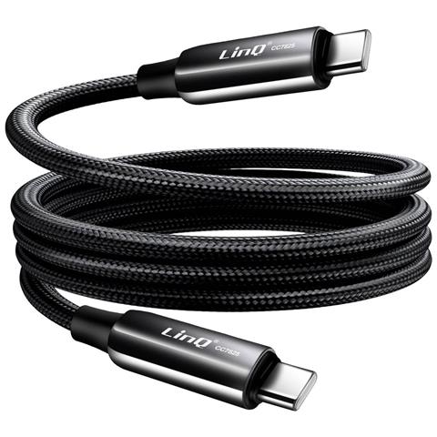 Cavo Usb-c A Usb-c 4a Power Delivery 80w In Nylon Intrecciato Resistente 1,2m, Nero - Foto 1