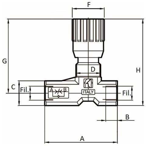 Regolatore Di Flusso Unidirezionale Da 3/8"" In Ottone - Foto 2