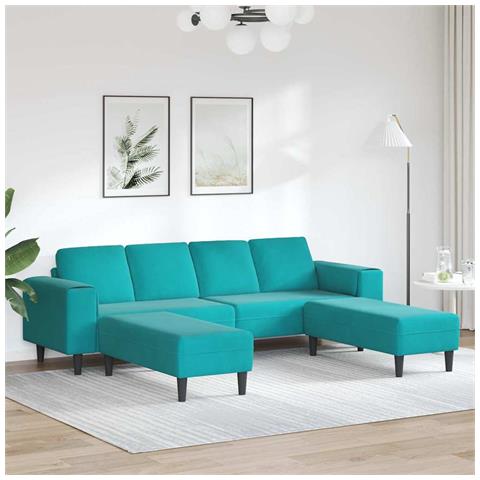 Set di divani 3 pcs Turchese Velluto - Foto 2