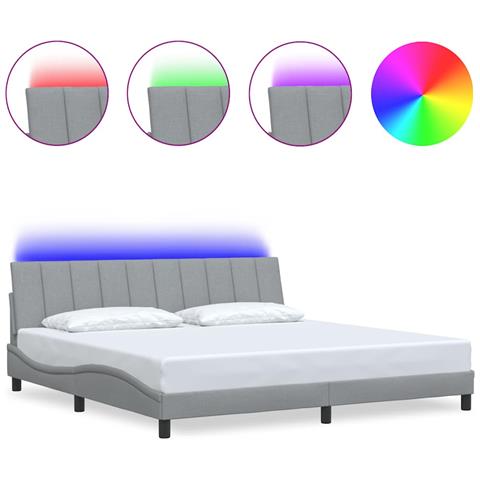 Giroletto senza Materasso Grigio Chiaro 200x200 cm Tessuto - Foto 1