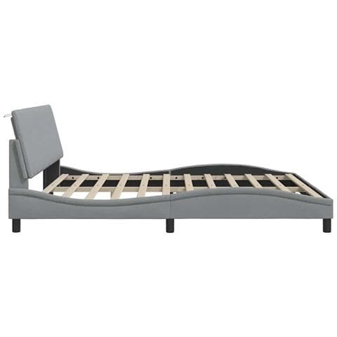 Giroletto senza Materasso Grigio Chiaro 200x200 cm Tessuto - Foto 9