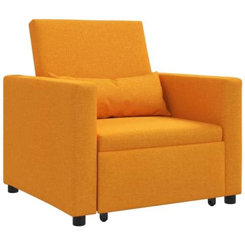 Divano Letto Singolo Giallo scuro 90 x 165 x 87 cm Tessuto - Foto 1