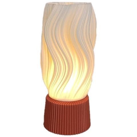 Lampada Da Tavolo Dimmerabile Usb Stile Nordico Con Base Stampata In 3d - Luce Notturna Ambientale Da Comodino - Foto 1