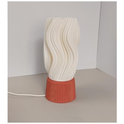 Lampada Da Tavolo Dimmerabile Usb Stile Nordico Con Base Stampata In 3d - Luce Notturna Ambientale Da Comodino - Foto 2