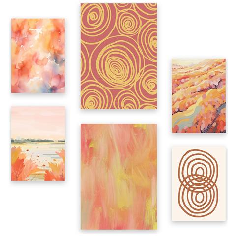 Set Di 6 Stampe Germogli D'arancia In Stampe Decorative Estetiche Astratte Per Il Tuo Soggiorno, Camera Da Letto, Casa A3 & A4 Senza Cornice - Foto 1