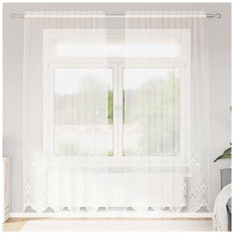Tende con tende Floreale Bianco 150 x 240 cm Poliestere - Foto 2