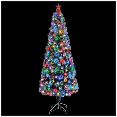 Lusso Casadino - Albero Natale Preilluminato Bianco E Blu 240 Cm In Fibra Ottica - Foto 1