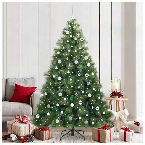 Albero di Natale artificiale con 300 LED Verde 210 cm PE e PVC - Foto 2