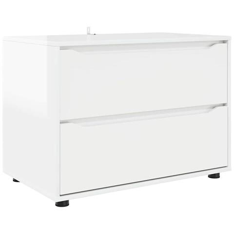 Armadio Bianco Lucido 80 x 48 x 57 cm Legno multistrato - Foto 1