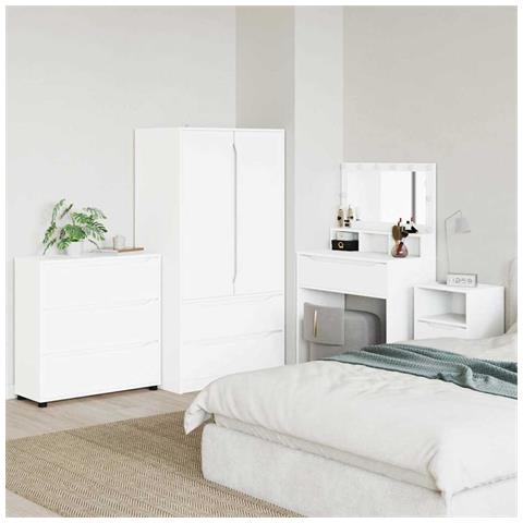 Armadio Bianco Lucido 80 x 48 x 57 cm Legno multistrato - Foto 2