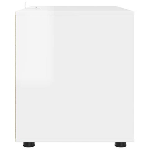 Armadio Bianco Lucido 80 x 48 x 57 cm Legno multistrato - Foto 9